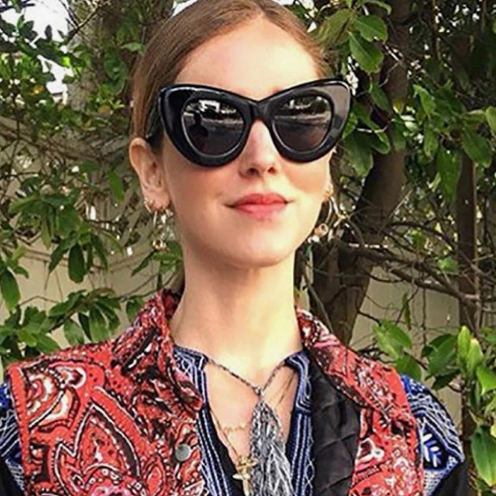 Retro Matte Black Mod Super Trendy Women's Fashion Cat Eye Sunglasses 100% UV